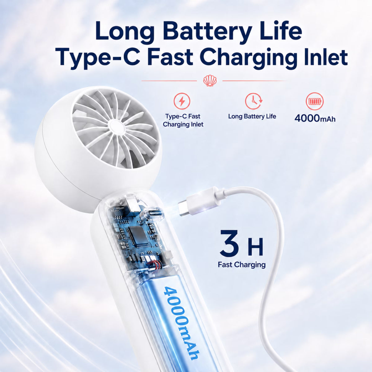 5-Speed Turbo Portable Handheld Mini Fan