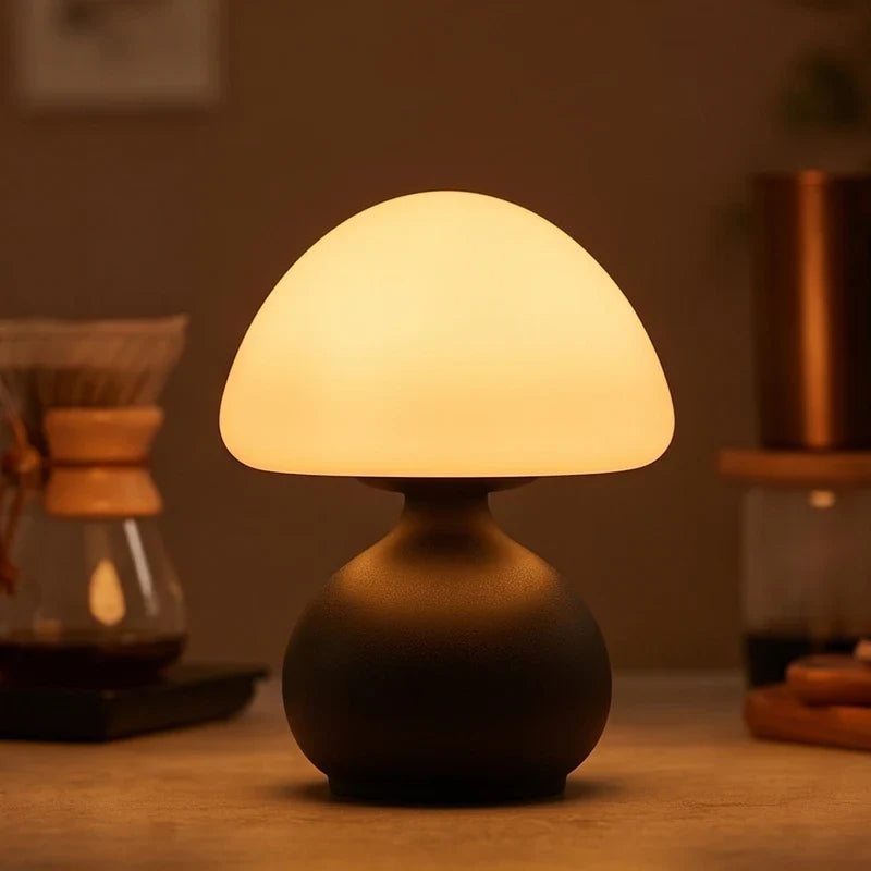Mushroom-shaped LED table lamp